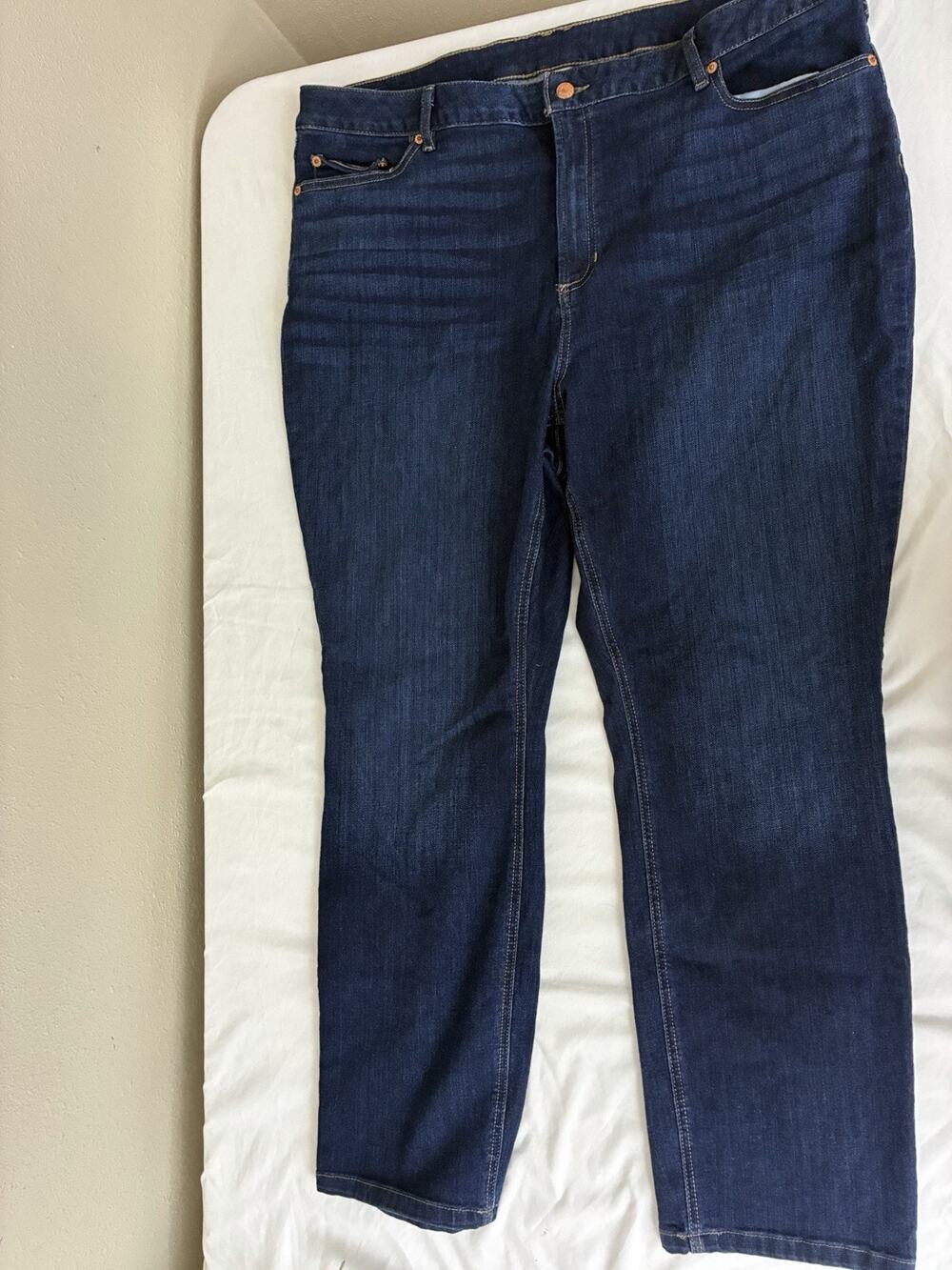 L.L. Bean Blue Jeans Womens Size 22W Bean Flex Straight Leg Favorite Fit